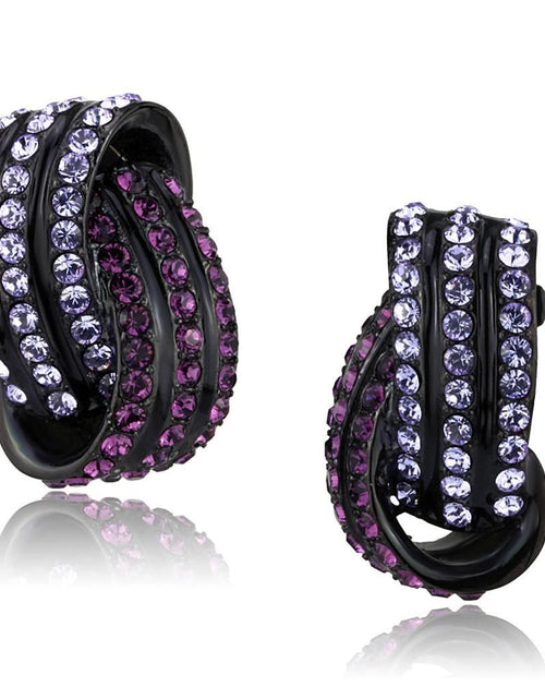 Load image into Gallery viewer, TK2269 - IP Black(Ion Plating) Stainless Steel Earrings with Top Grade Crystal in Multi Color
