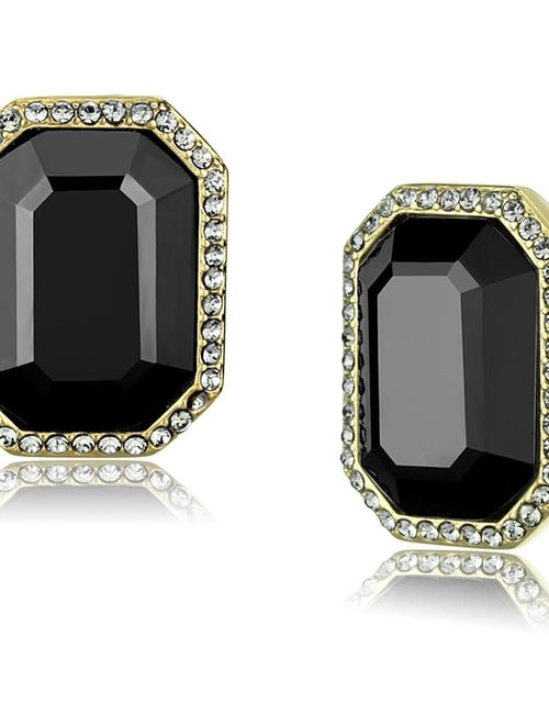Load image into Gallery viewer, TK2378 - IP Gold(Ion Plating) Stainless Steel Earrings with Top Grade Crystal in Hematite
