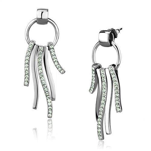 Load image into Gallery viewer, TK2633 - High polished (no plating) Stainless Steel Earrings with Top Grade Crystal in Peridot
