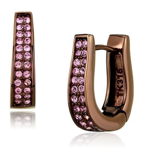 Load image into Gallery viewer, TK2537 - IP Coffee light Stainless Steel Earrings with Top Grade Crystal in Light Rose

