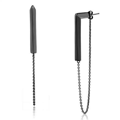 Load image into Gallery viewer, TK2535 - IP Light Black (IP Gun) Stainless Steel Earrings with No Stone
