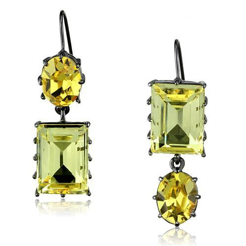 Load image into Gallery viewer, TK2709 - IP Light Black (IP Gun) Stainless Steel Earrings with Top Grade Crystal in Multi Color
