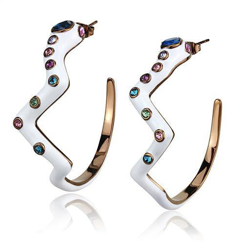 Load image into Gallery viewer, TK2729 - IP Coffee light Stainless Steel Earrings with Top Grade Crystal in Multi Color
