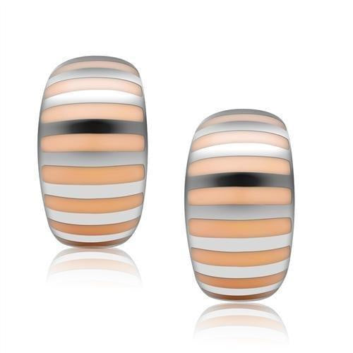 Load image into Gallery viewer, TK273 - High polished (no plating) Stainless Steel Earrings with Epoxy in No Stone
