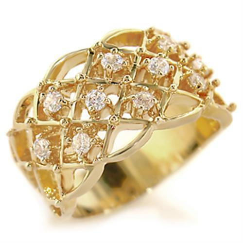 Load image into Gallery viewer, 54809 - Gold Brass Ring with AAA Grade CZ in Clear

