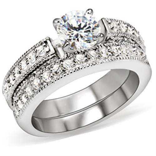 Load image into Gallery viewer, 5X016 - Rhodium Brass Ring with AAA Grade CZ in Clear
