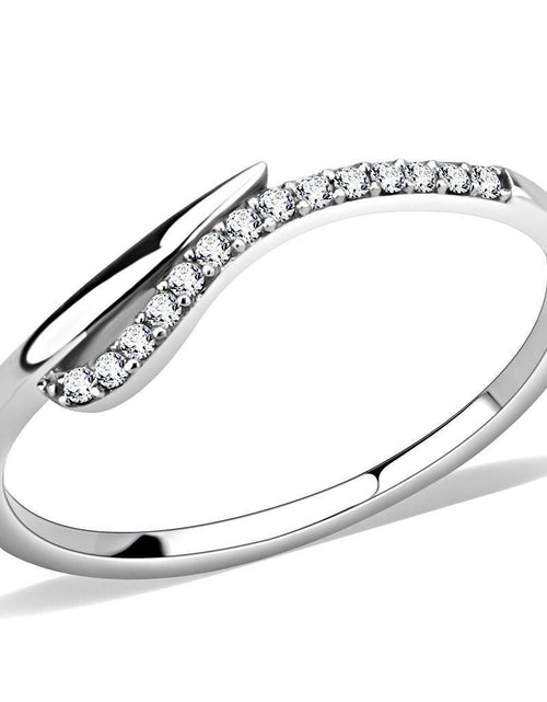 Load image into Gallery viewer, DA159 - High polished (no plating) Stainless Steel Ring with AAA Grade CZ in Clear
