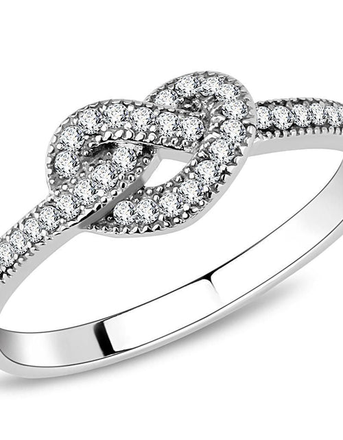Load image into Gallery viewer, DA053 - High polished (no plating) Stainless Steel Ring with AAA Grade CZ in Clear
