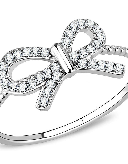 Load image into Gallery viewer, DA057 - High polished (no plating) Stainless Steel Ring with AAA Grade CZ in Clear
