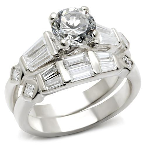 Load image into Gallery viewer, 6X014 - Rhodium Brass Ring with AAA Grade CZ in Clear
