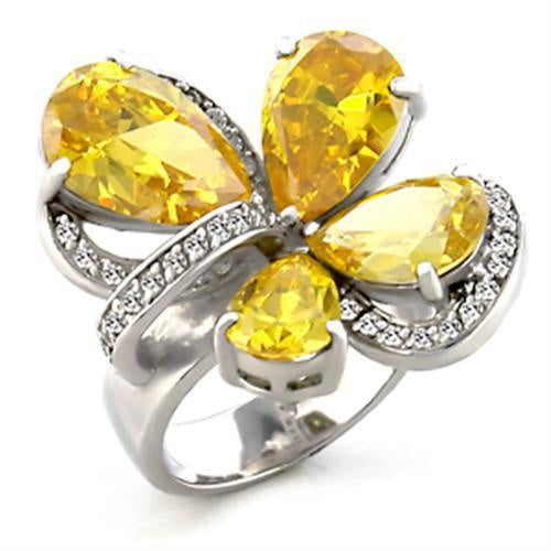 Load image into Gallery viewer, 6X044 - Rhodium Brass Ring with AAA Grade CZ in Topaz
