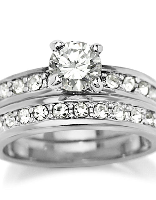 Load image into Gallery viewer, 8X002 - Rhodium Brass Ring with AAA Grade CZ in Clear
