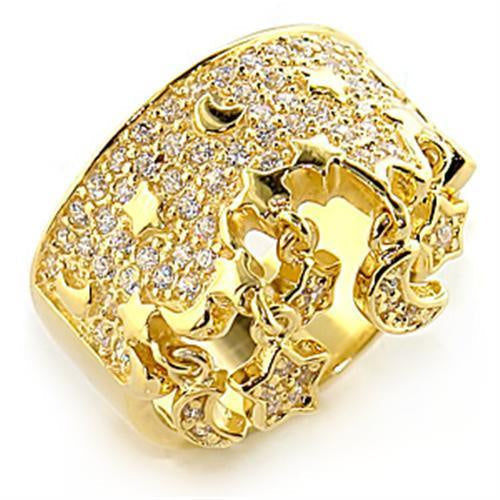 Load image into Gallery viewer, 8X014 - Gold 925 Sterling Silver Ring with AAA Grade CZ in Clear
