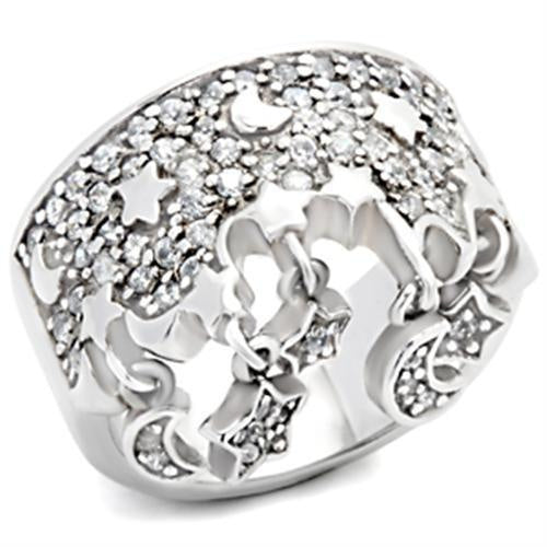 Load image into Gallery viewer, 8X015 - Rhodium 925 Sterling Silver Ring with AAA Grade CZ in Clear
