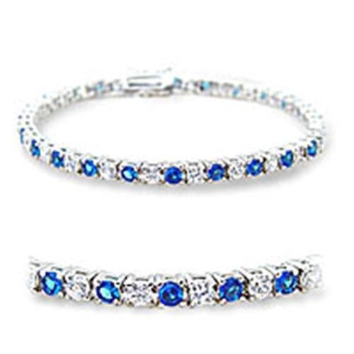 Load image into Gallery viewer, 46904 - Rhodium Brass Bracelet with Synthetic Spinel in Montana
