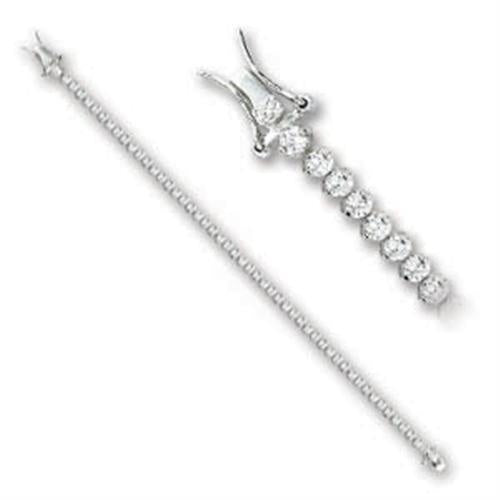 Load image into Gallery viewer, 47103 - Rhodium Brass Bracelet with AAA Grade CZ in Clear
