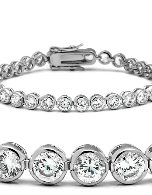 Load image into Gallery viewer, 47201 - Rhodium Brass Bracelet with AAA Grade CZ in Clear
