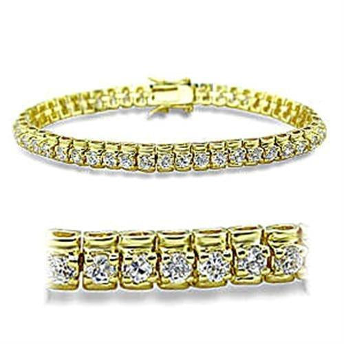 Load image into Gallery viewer, 415906 - Gold Brass Bracelet with AAA Grade CZ in Clear
