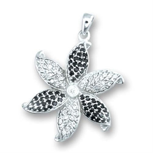 Load image into Gallery viewer, 41608 - High-Polished 925 Sterling Silver Pendant with AAA Grade CZ in Clear
