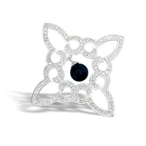 Load image into Gallery viewer, 42304 - High-Polished 925 Sterling Silver Pendant with Semi-Precious Onyx in Jet
