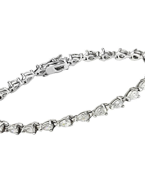 Load image into Gallery viewer, 415803 - Rhodium Brass Bracelet with AAA Grade CZ in Clear
