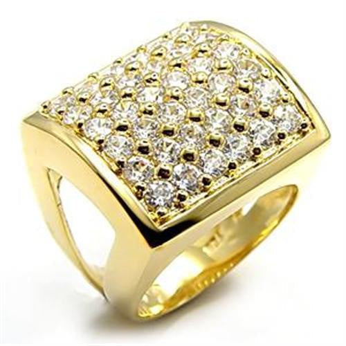 Load image into Gallery viewer, 7X003 - Gold Brass Ring with AAA Grade CZ in Clear
