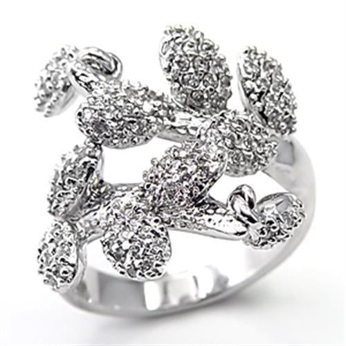 Load image into Gallery viewer, 7X105 - Rhodium Brass Ring with AAA Grade CZ in Clear
