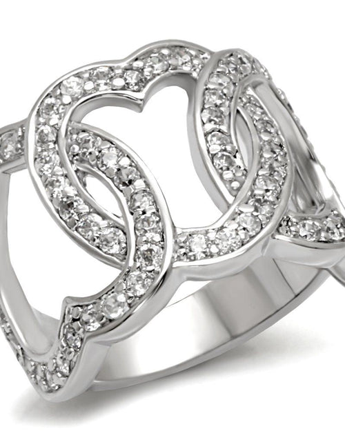 Load image into Gallery viewer, 7X014 - Rhodium Brass Ring with AAA Grade CZ in Clear
