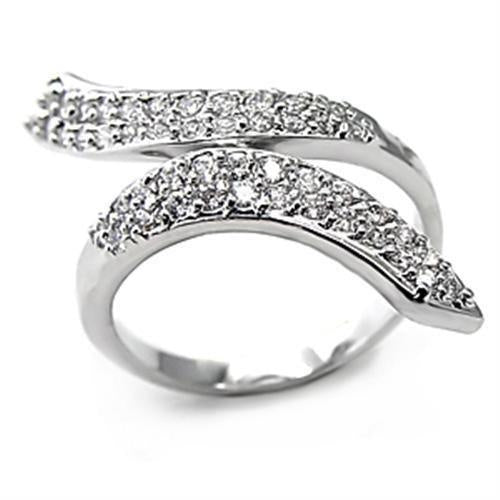 Load image into Gallery viewer, 7X076 - Rhodium Brass Ring with AAA Grade CZ in Clear
