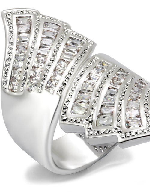 Load image into Gallery viewer, 7X108 - Rhodium Brass Ring with AAA Grade CZ in Clear
