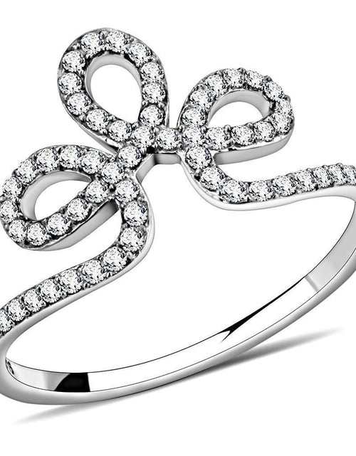 Load image into Gallery viewer, DA141 - High polished (no plating) Stainless Steel Ring with AAA Grade CZ in Clear
