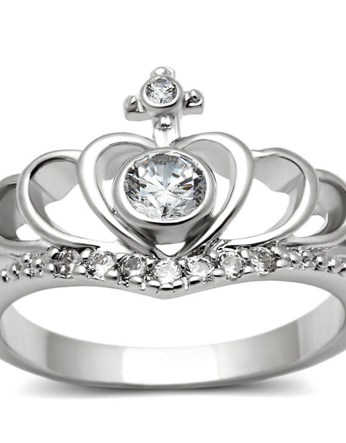 Load image into Gallery viewer, 3W229 - Rhodium Brass Ring with AAA Grade CZ in Clear
