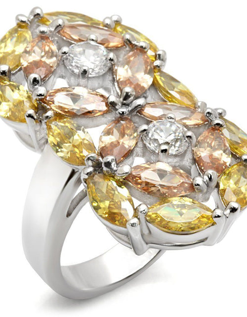 Load image into Gallery viewer, 7X190 - Rhodium 925 Sterling Silver Ring with AAA Grade CZ in Multi Color
