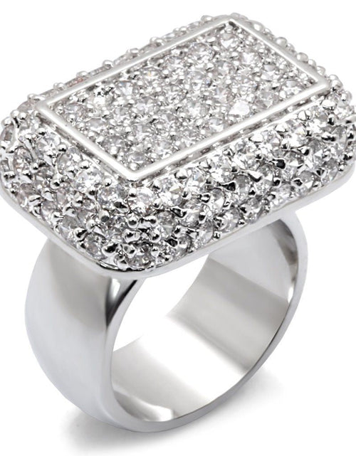 Load image into Gallery viewer, 7X196 - Rhodium 925 Sterling Silver Ring with AAA Grade CZ in Clear
