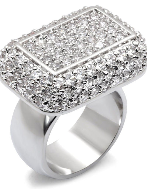 Load image into Gallery viewer, 7X196 - Rhodium 925 Sterling Silver Ring with AAA Grade CZ in Clear
