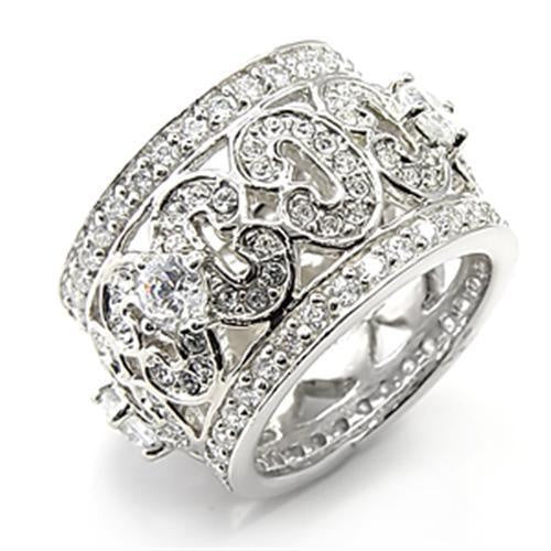 Load image into Gallery viewer, 7X182 - Rhodium 925 Sterling Silver Ring with AAA Grade CZ in Clear
