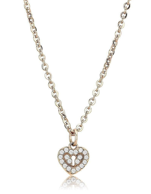 Load image into Gallery viewer, DA086 - IP Rose Gold(Ion Plating) Stainless Steel Chain Pendant with AAA Grade CZ in Clear
