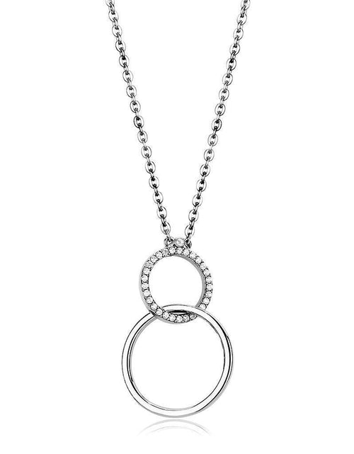 Load image into Gallery viewer, DA097 - High polished (no plating) Stainless Steel Chain Pendant with AAA Grade CZ in Clear
