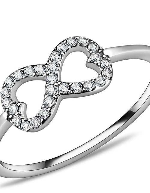 Load image into Gallery viewer, DA125 - High polished (no plating) Stainless Steel Ring with AAA Grade CZ in Clear
