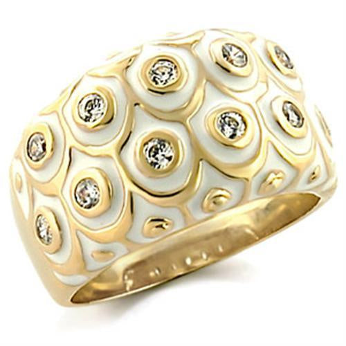 Load image into Gallery viewer, 9W164 - Gold Brass Ring with AAA Grade CZ in Clear
