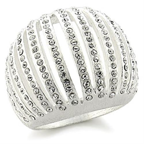 Load image into Gallery viewer, 9W175 - Silver Brass Ring with Top Grade Crystal in Clear
