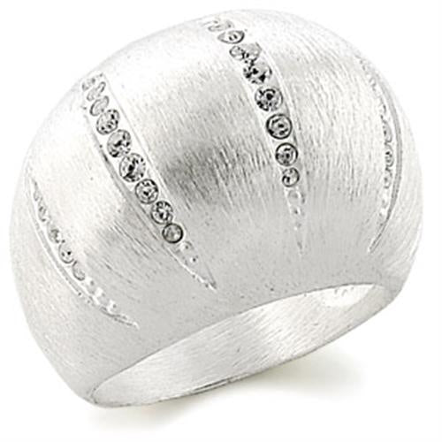 Load image into Gallery viewer, 9W177 - Silver Brass Ring with Top Grade Crystal in Clear
