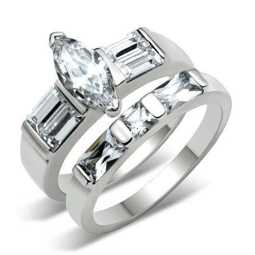 Load image into Gallery viewer, 6X089 - Rhodium Brass Ring with AAA Grade CZ in Clear
