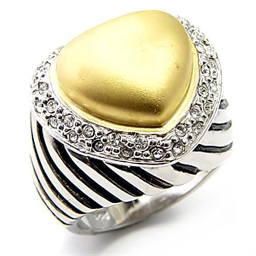 Load image into Gallery viewer, 7X246 - Matte Gold &amp; Rhodium 925 Sterling Silver Ring with AAA Grade CZ in Clear
