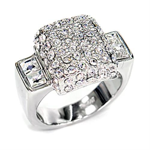 Load image into Gallery viewer, 7X384 - Rhodium 925 Sterling Silver Ring with Top Grade Crystal in Clear

