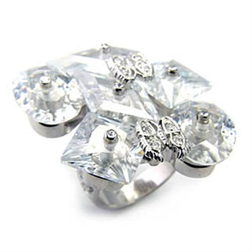 Load image into Gallery viewer, 7X350 - Rhodium 925 Sterling Silver Ring with AAA Grade CZ in Clear
