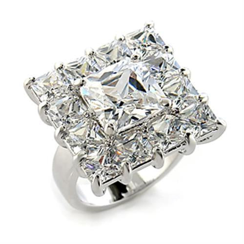 Load image into Gallery viewer, 80215 - Rhodium Brass Ring with AAA Grade CZ in Clear
