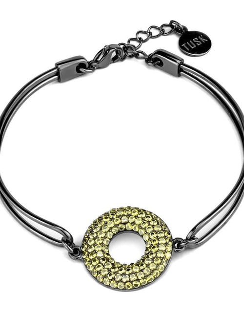 Load image into Gallery viewer, TK2824 - IP Light Black (IP Gun) Stainless Steel Bangle with AAA Grade CZ in Topaz
