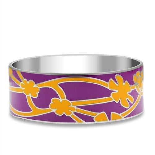 Load image into Gallery viewer, TK290 - High polished (no plating) Stainless Steel Bangle with Epoxy in No Stone
