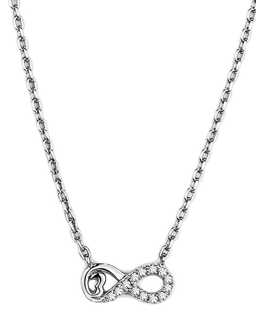 Load image into Gallery viewer, TK2885 - High polished (no plating) Stainless Steel Necklace with AAA Grade CZ in Clear
